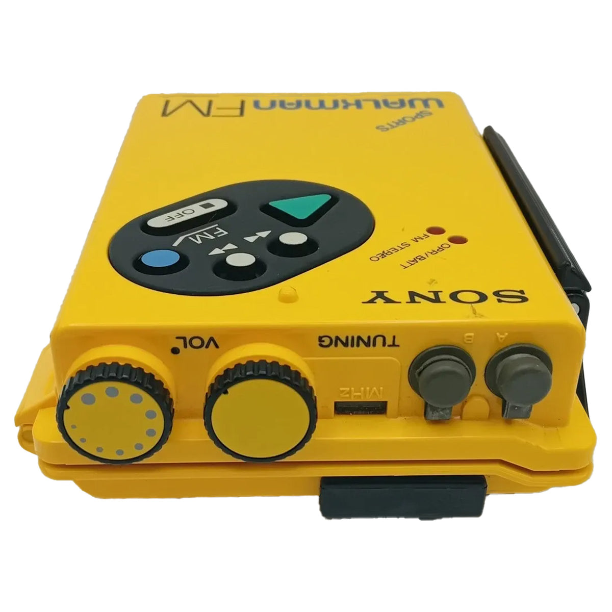 1983s - SONY SPORTS WM-F5 Sports Walkman Yellow Portable Cassette Player - [Defect]