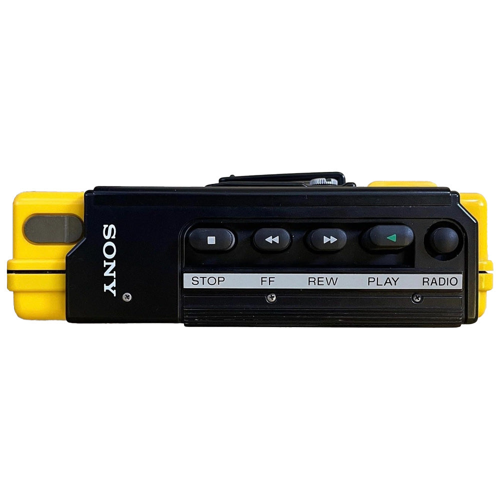 1986s Sony Sports Walkman WM-F45 Yellow Portable Cassette Player - [Defect]