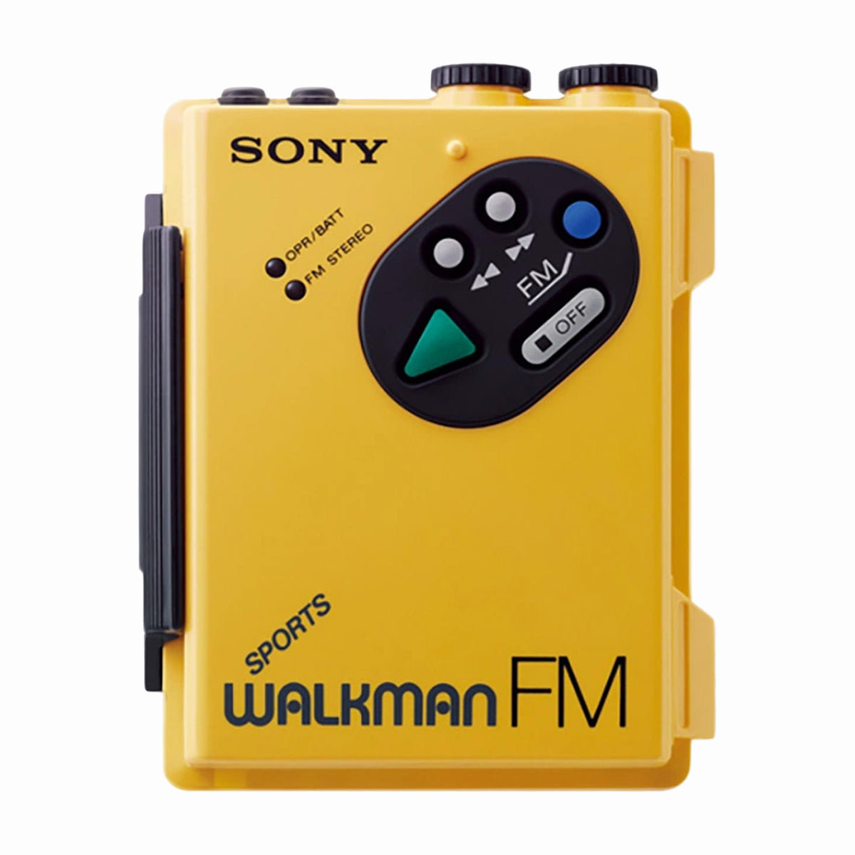 1983s - SONY SPORTS WM-F5 Sports Walkman Yellow Portable Cassette Player - [Defect]