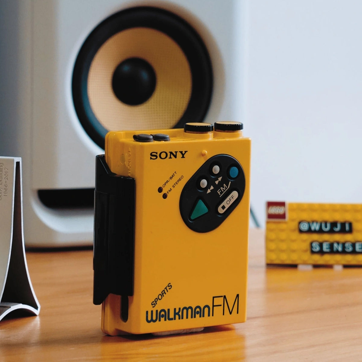 1983s - SONY SPORTS WM-F5 Sports Walkman Yellow Portable Cassette Player - [Defect]