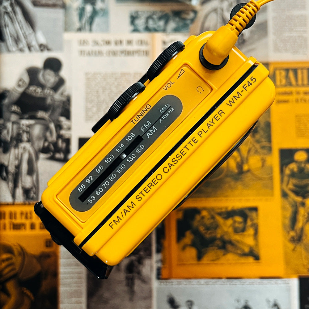 1986s Sony Sports Walkman WM-F45 Yellow Portable Cassette Player - [Defect]